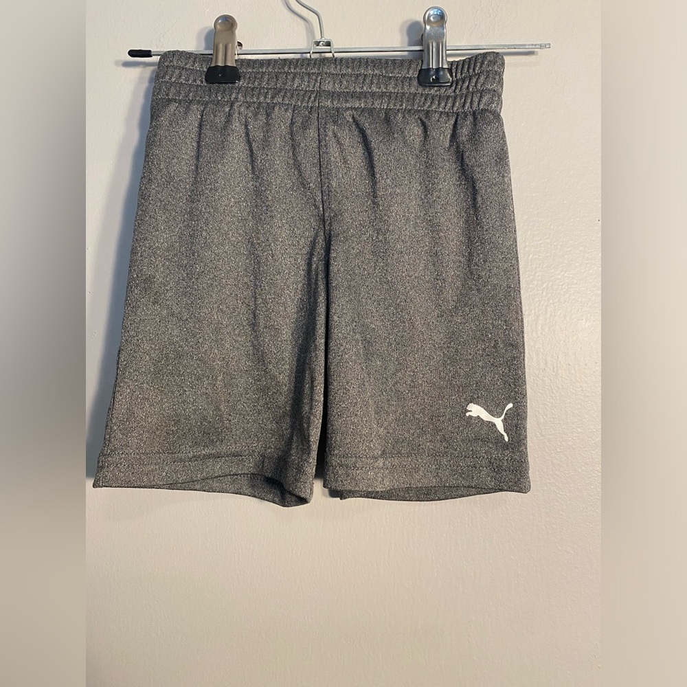 Item 78 Puma Kids Gray Athletic Shorts with White Puma Logo